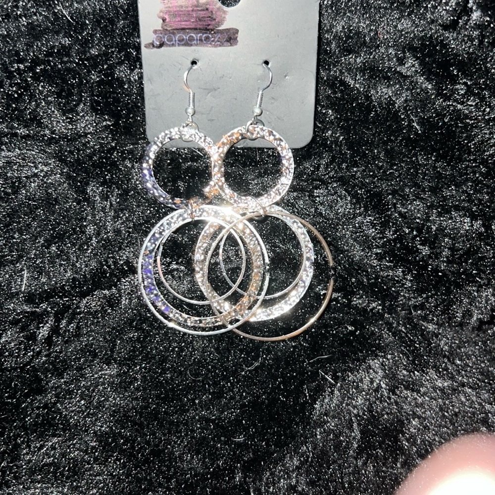 Paparazzi Silver and Gold Geometric Hoop Earrings